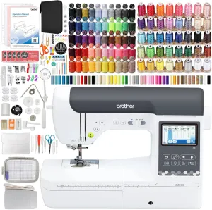 Brother SE2000 5" x 7" Combo Embroidery & Sewing Machine with Deluxe Thread & Accessory Bundle