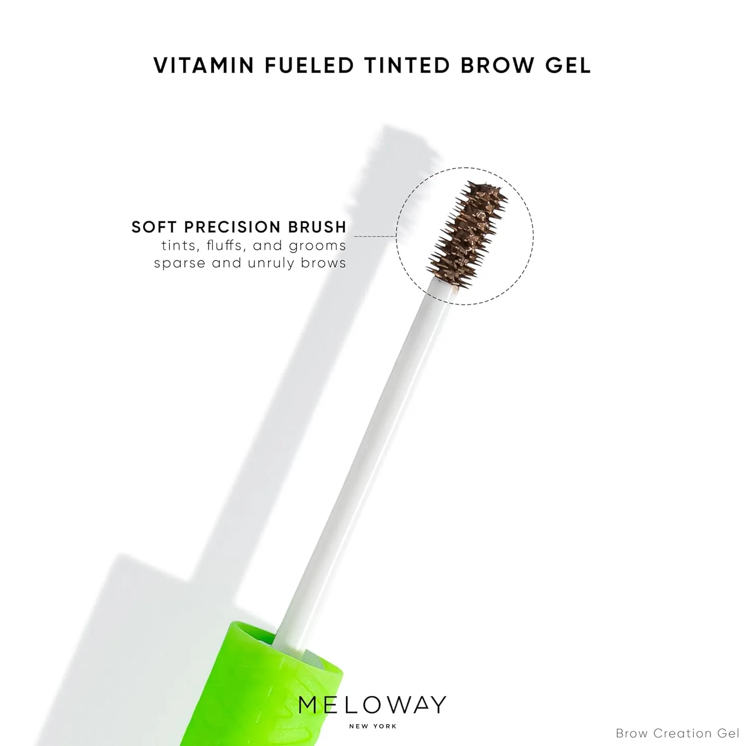 Brow Creation Gel - Tinted Fiber Gel for Thicker, Fluffier Brows - Patented Brush - Vitamin-Enriched Formula - Vegan, Cruelty-Free, Clean - Made in USA - Molten Chocolate (Dark Brown) - 6.0ml