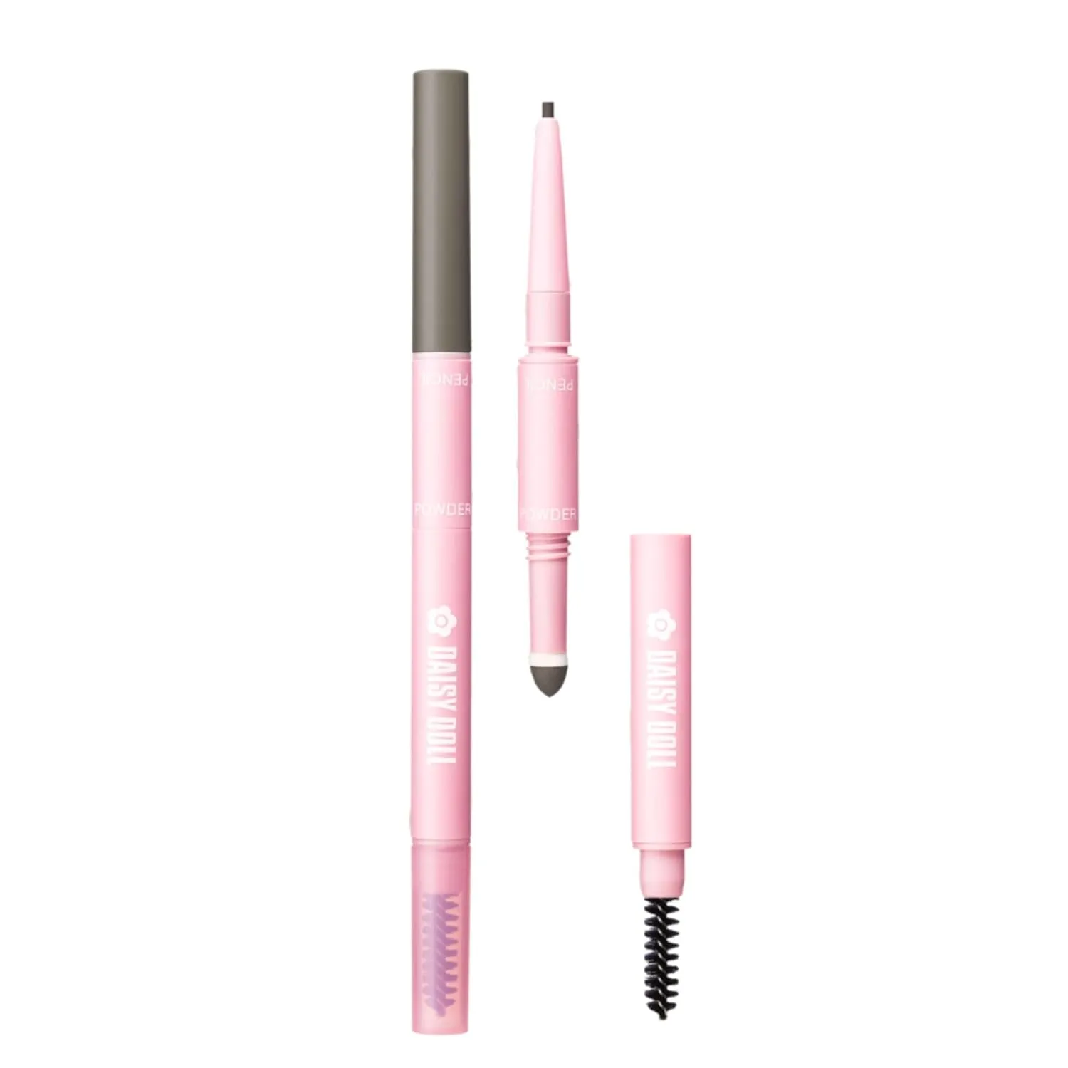 by Mary Quant Japanese 3-in-1 Eyebrow Liner Kit (Pencil, Powder & Brush) for Long-wearing Brow Powder and Bursh for Smuge-free Eye Makeup, BR04 Ash Brown 0.02 fl oz