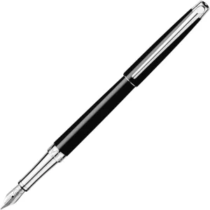 Caran d'Ache 4791-782 Medium Point Leman Slim Fountain Pen, Ebony Black