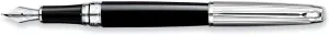 Caran D'ache Leman Bicolor Black silver plated/rhodium Medium Point Fountain Pen - CA-4799289