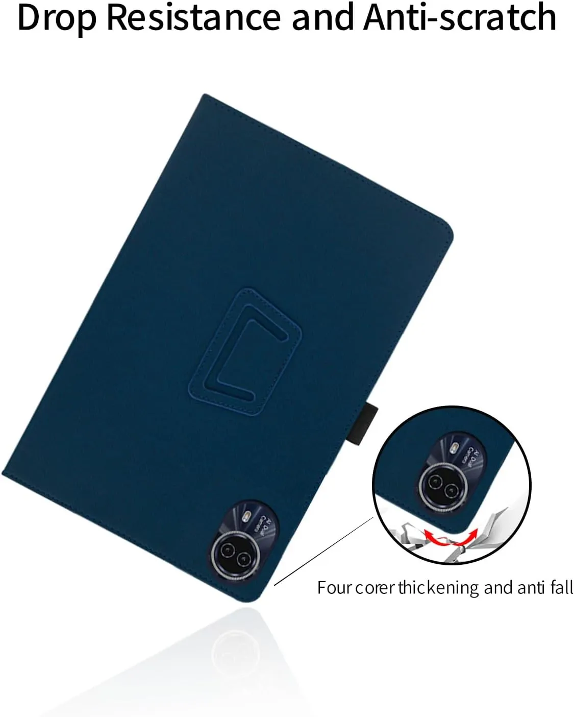 Case for TECLAST T65Max Tablet 13 Inch,Folding Stand Protective,BOVUGAC Case Cover with Pencil Holder,Wrist Strap,Full Protection,Premium PU,Scratch Resistant(Dark Blue)