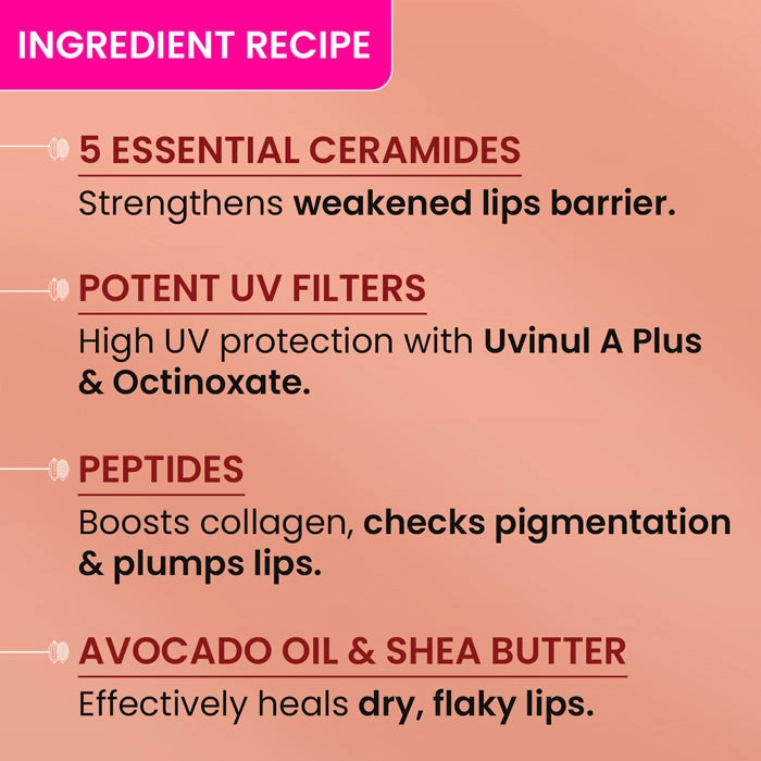 Ceramide   Peptide Lip Balm SPF 50  PA    (Tinted)