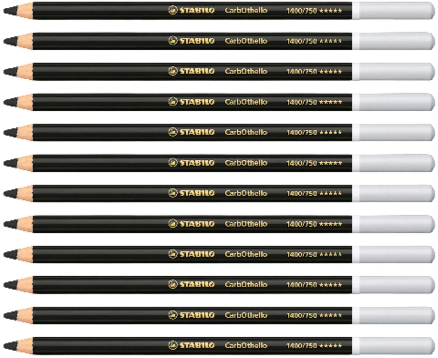 Chalk-Pastel Pencil - STABILO CarbOthello - Pack of 12 - Neutral Black