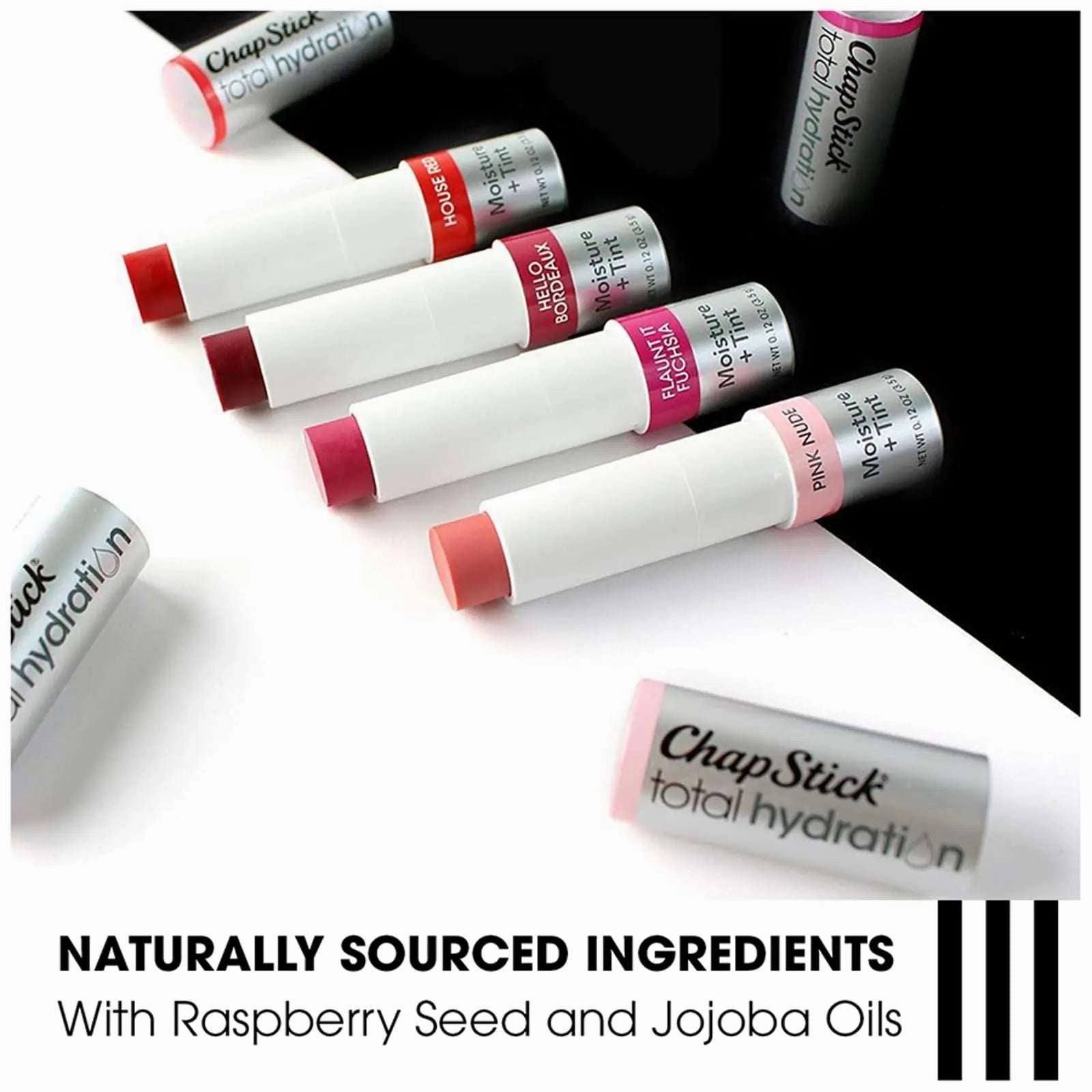 ChapStick Total Hydration Moisture   Tint Flaunt It Fuchsia Tinted Lip Balm Tube, Tinted Moisturizer - 0.12 Oz