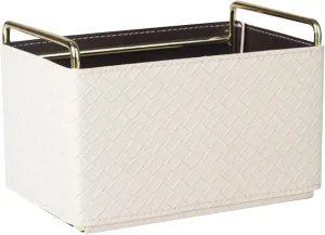 Chic Makeup Holder Leather Palette Organizer Perfume Display Case and Cosmetic Storage for Bathroom Vanity Countertop Pen Pencil Holder Simple Cosmetic Cases (Color : Blue) (White)