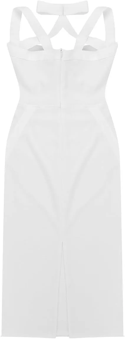 CHICTRY Women's Celebrity Rayon Cross Criss Cocktail Bandage Party Pencil Dress