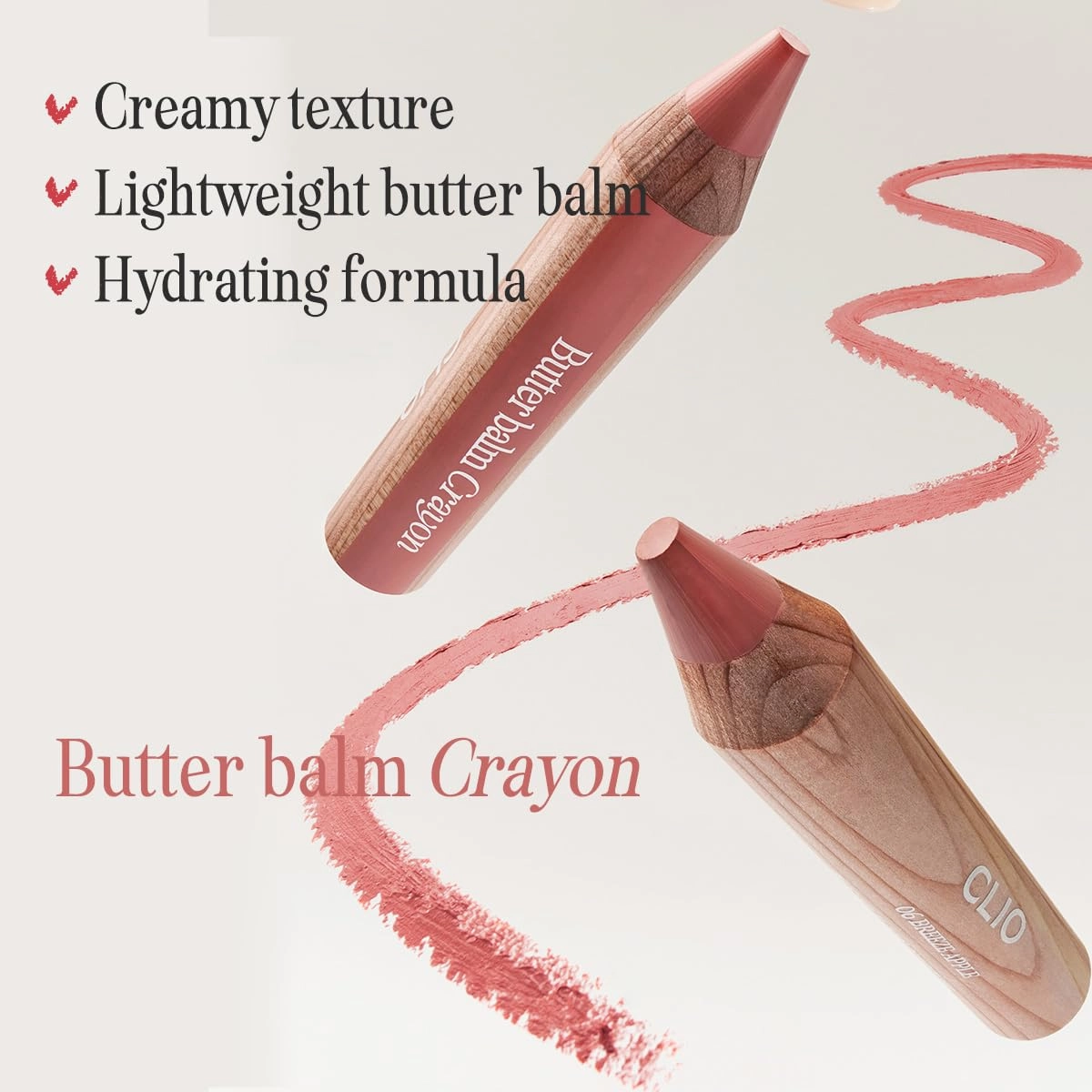 CLIO Butter Balm Crayon, 2-in-1 Lip and Cheek Tint, Buildable Lightweight Cream Blush, Crayon Lipstick Makeup (005 GALLERY BROWN, One Size)