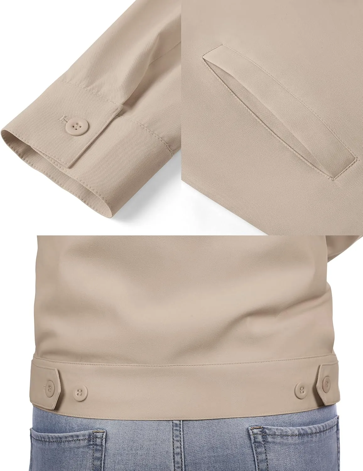 COOFANDY Men's Lightweight Zip Up Jacket Eisenhower Work Office Jackets Casual Golf Outwear