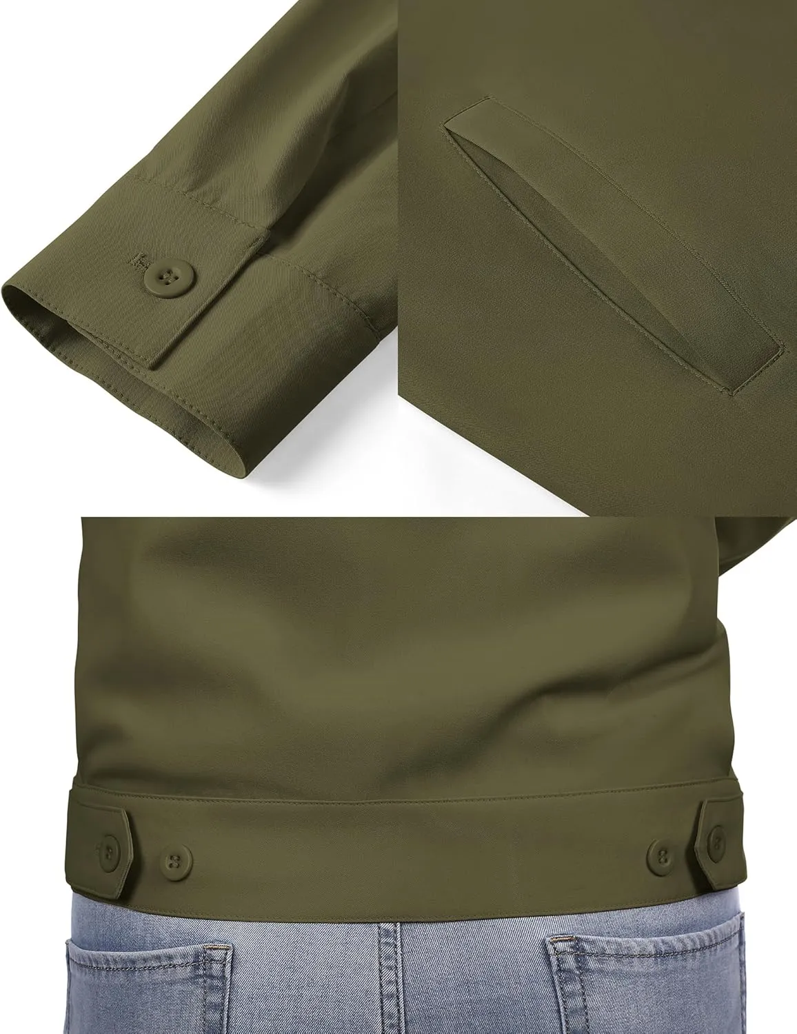 COOFANDY Men's Lightweight Zip Up Jacket Eisenhower Work Office Jackets Casual Golf Outwear