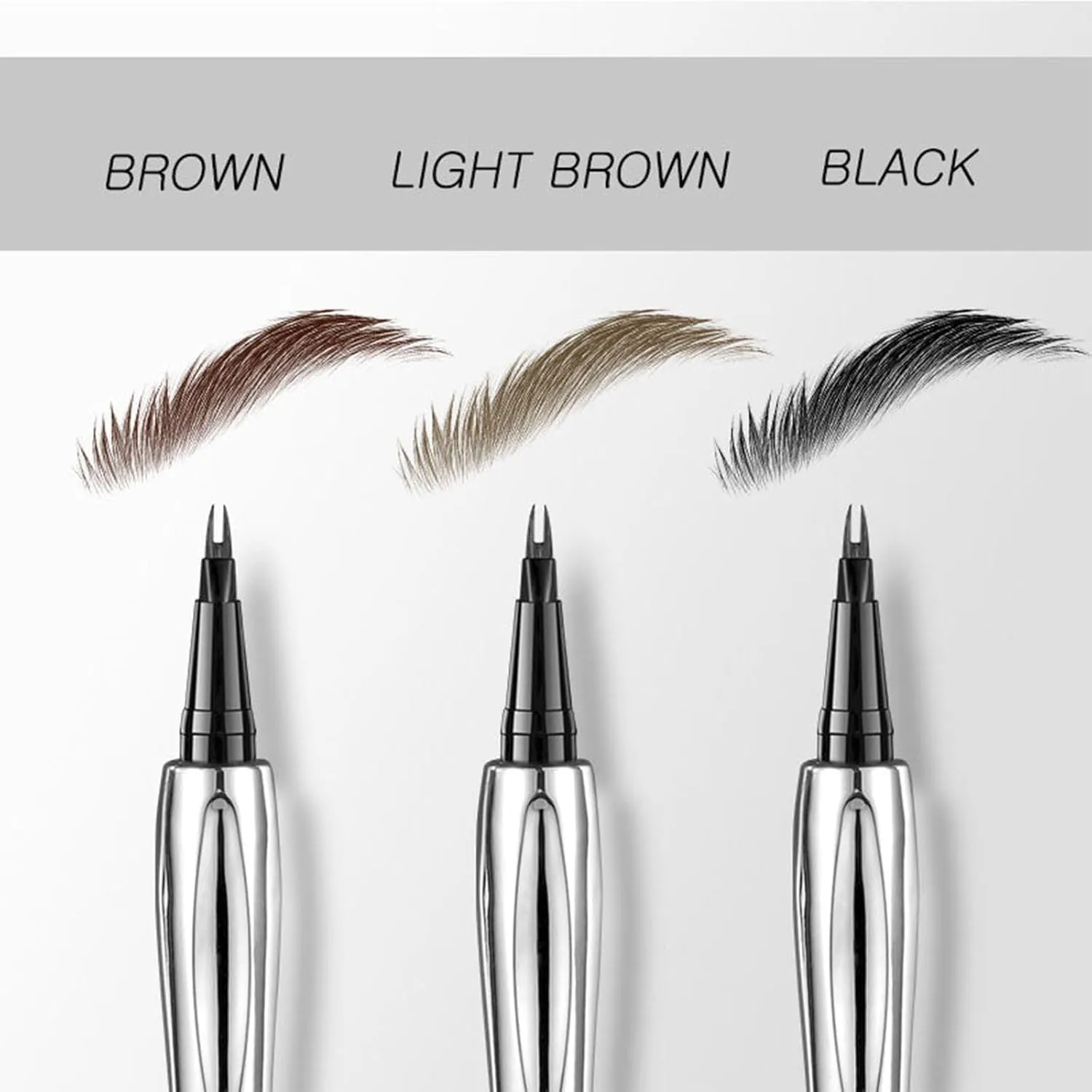 Cooklesa Eyebrow, Cooklesa Upgraded Natural Waterproof Eyebrow Pen with Microfine Tip, Two-Pronged Eyebrow Pencil, Long-Lasting Natural Brow Eyebrow Pen (#03 Black)
