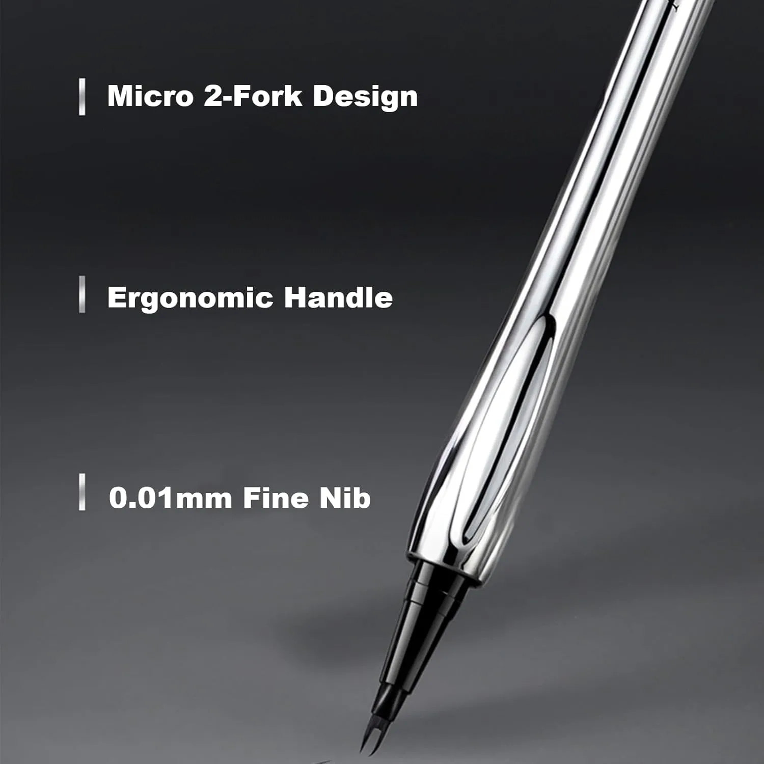 Cooklesa Eyebrow, Cooklesa Upgraded Natural Waterproof Eyebrow Pen with Microfine Tip, Two-Pronged Eyebrow Pencil, Long-Lasting Natural Brow Eyebrow Pen (#03 Black)