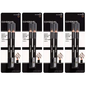 CoverGirl Easy Breezy Brow, Fill Define Pencils [505] Rich Brown 2 ea​​ ( Pack of 4)​