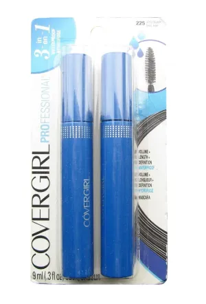 COVERGIRL Professional Waterproof Mascara Very Black 225, .3 oz (Pack of 2) (packaging may vary)