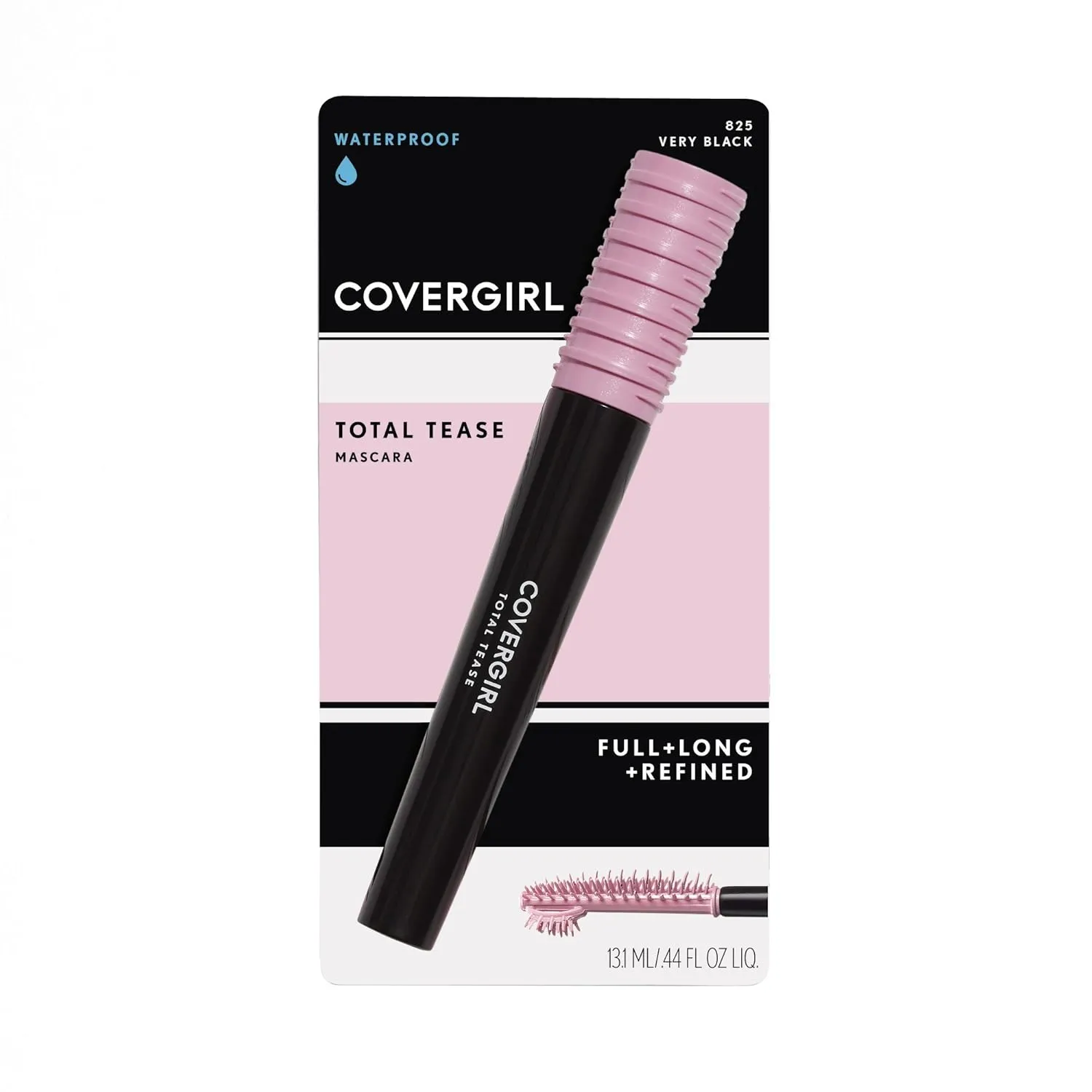 COVERGIRL Total Tease Full   Long   Refined Waterproof Mascara, Very Black, .21 oz (6.5 ml) (Packaging may vary)