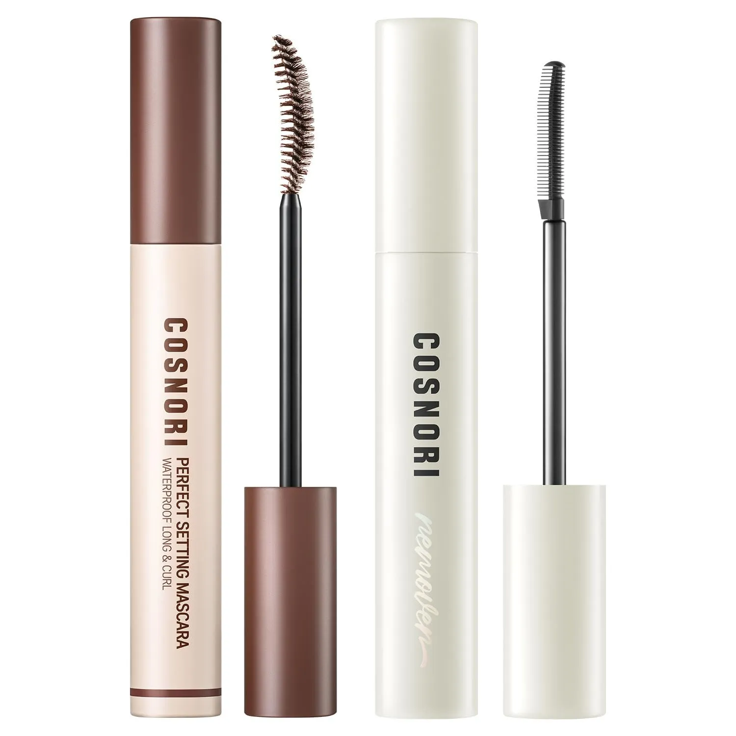 Cozy Brown Mascara & Remover Bundle – Natural Brown, Long & Curl, Waterproof - Quck & Easy Mascara Removal