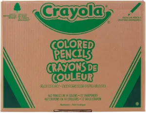 Crayola Colored Pencil Classpack (462ct), Bulk Colored Pencils, 14 Assorted Colors, School Supplies for Teachers, Ages 3 