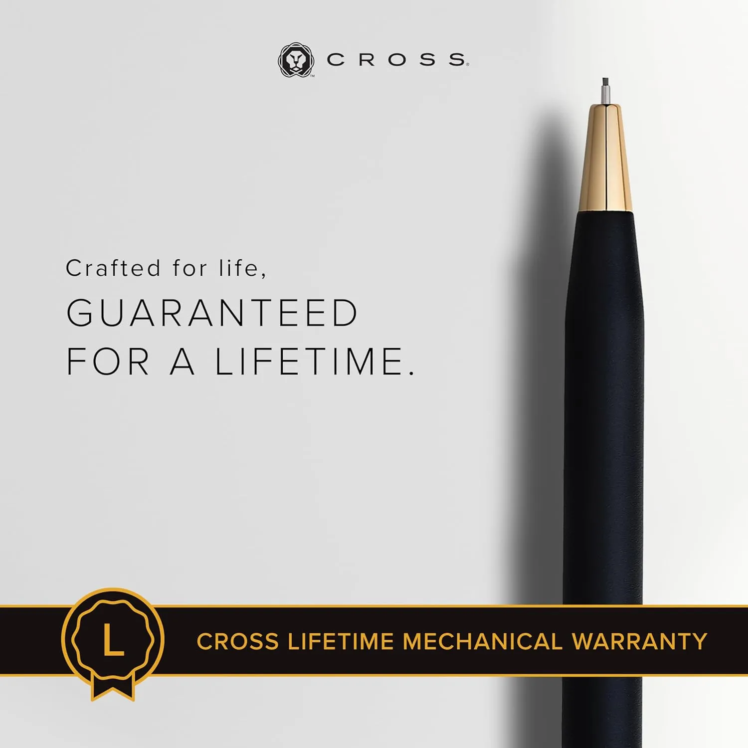 Cross Classic Century Refillable Pencil Presented in a Luxury Gift Box - Medium Point, Black Ink, Black & Gold