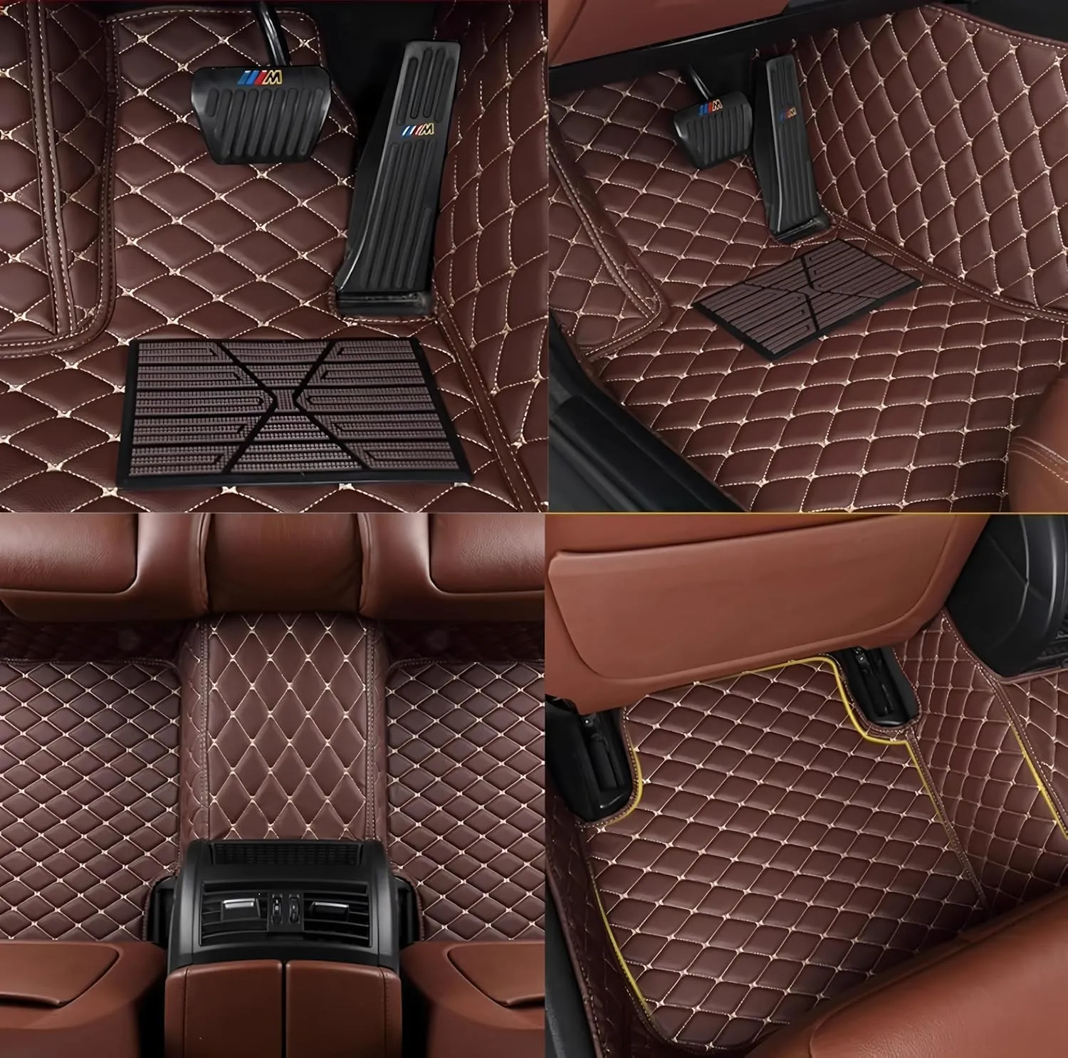 Customize All-Weather Protection Luxury Leather Floor Mats for Cars, SUVs, and Trucks According to Automotive Model (3D Sky Blue Floor mats)