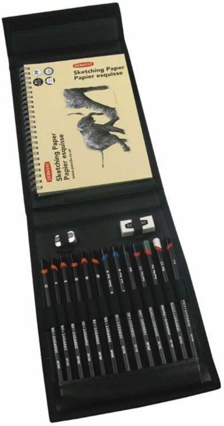 Derwent Sketching Wallet, 17 Pieces Per Set (2300218)