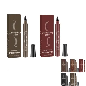 Diamondneck Waterproof Eyebrow Pen, 2025 Upgraded Natural Brows Eyebrow Pen, 3D Waterproof Microblading Eyebrow Pens, Fine Stroke Microblading Eyebrow Pencil (Dark Grey Reddish Brown)