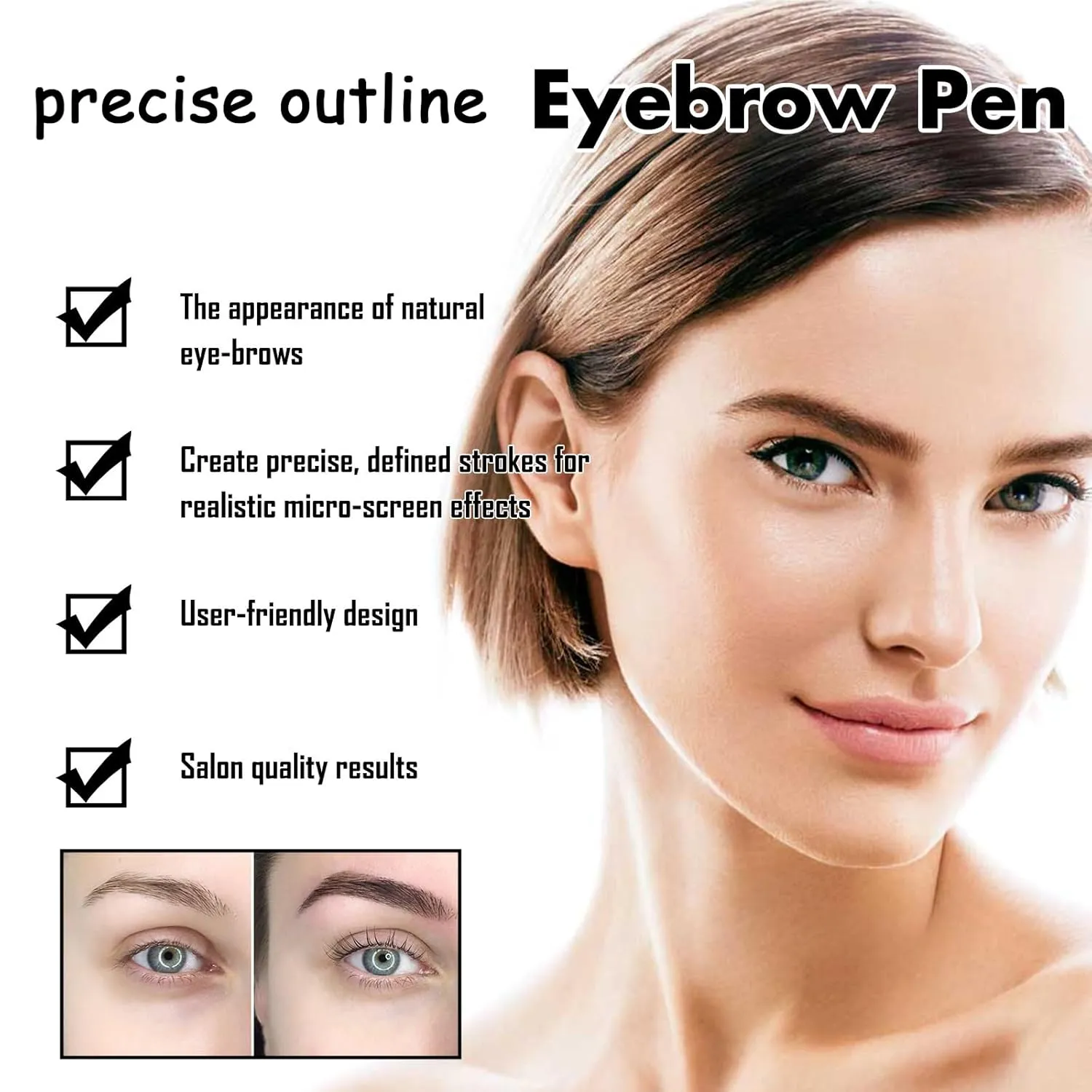 Diamondneck Waterproof Eyebrow Pen, 2025 Upgraded Natural Brows Eyebrow Pen, 3D Waterproof Microblading Eyebrow Pens, Fine Stroke Microblading Eyebrow Pencil (Dark Grey Reddish Brown)