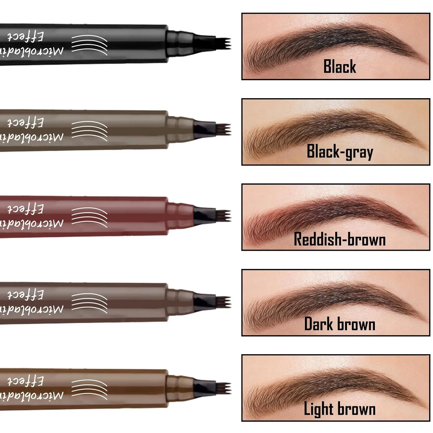 Diamondneck Waterproof Eyebrow Pen, 2025 Upgraded Natural Brows Eyebrow Pen, 3D Waterproof Microblading Eyebrow Pens, Fine Stroke Microblading Eyebrow Pencil (Dark Grey Reddish Brown)