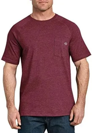 Dickies mens Short Sleeve Performance Cooling Tee T Shirt, Burgundy Heather, Medium US