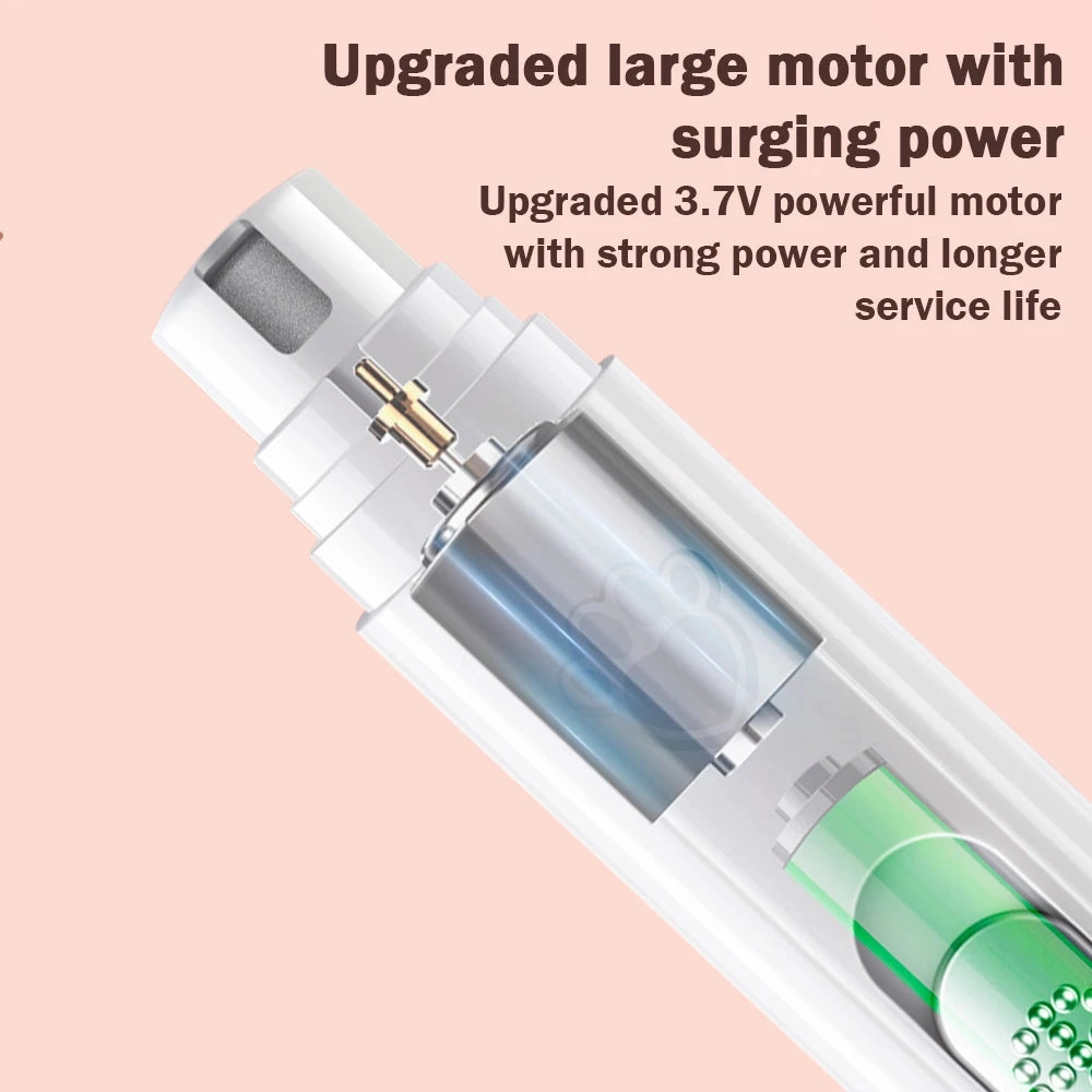 Dog Nail Drill 2-Speed Electric Rechargeable Pet Nail Trimmer Painless Paws Grooming Smoothing for Small Medium Large Dogs Cat