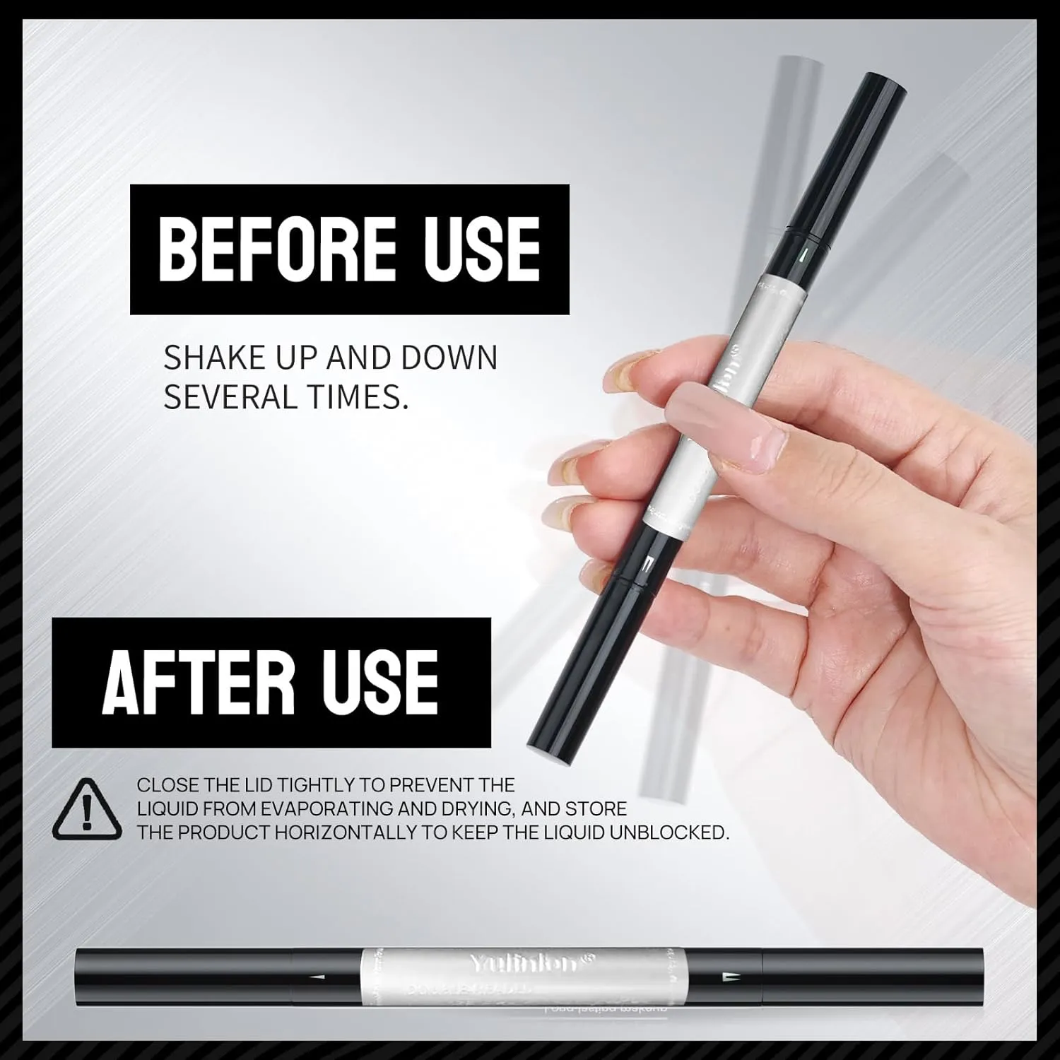 Double-Ended Eyebrow Pen, 0.01mm Micro-fork Tip,Waterproof Liquid Brow Ink, Micro-Fork and Fine Tips, 5 Shades (3#Dark Brown)