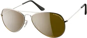 Eagle Eyes Classic Aviator Sunglasses -Silver Stainless Steel Frame (58mm), Polarized Lenses