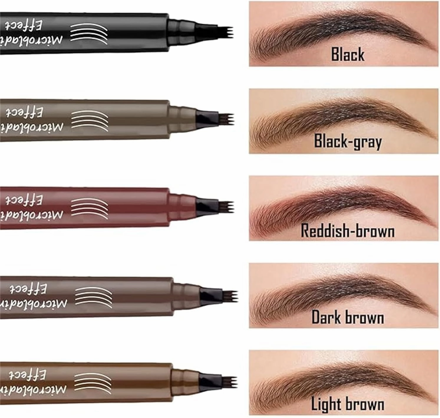 Eternaljoymart Eyebrow Pen, Eternaljoy Waterproof Eyebrow Pen, 2025 Upgraded Natural Brows EyebrowPen, 3D Waterproof Microblading EyebrowPen 4 Fork Tip, Eyebrow Pencils For Women (Dark Brown)