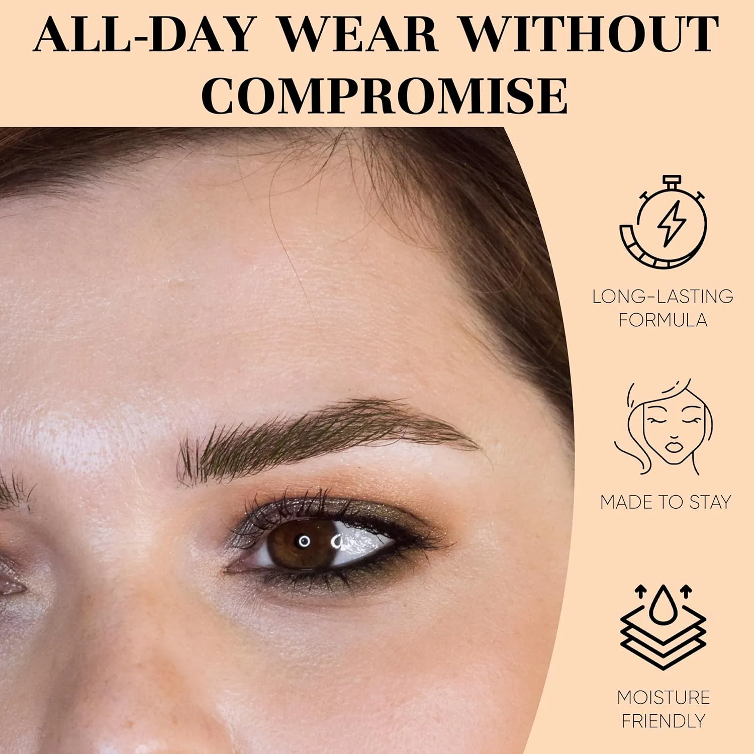 Eyebrow Pencil Make Up for Women - Long-lasting and Waterproof Eyebrow Pencil by Lauren Cruz - Dual-Ended Eyebrow Pen with Micro-tip and Spoolie -Fuller Look Brow Pencil - Deep Brunette