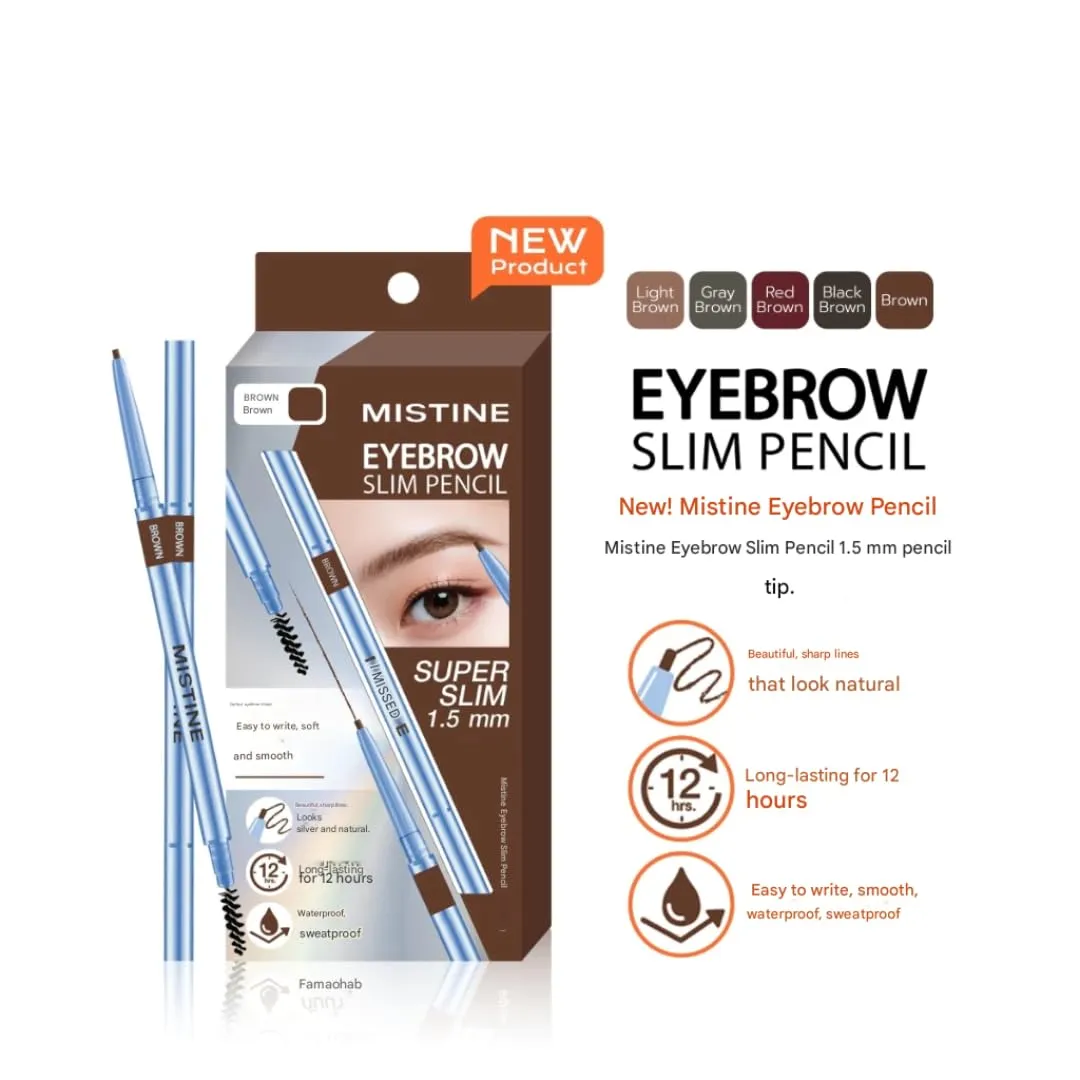 EYEBROW SLIM PENCIL – Super Slim 1.5mm Tip for Natural, Defined Brows (Gray Brown)