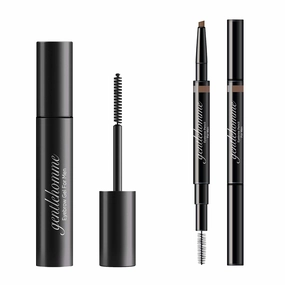 Eyebrow & Beard Pencil Light Brown for Men & Men's Clear Eyebrow Gel | 2 in 1 Brush & Brow Pencil | Clear Brow Setting Gel | Eyebrow Kit - 2 Count