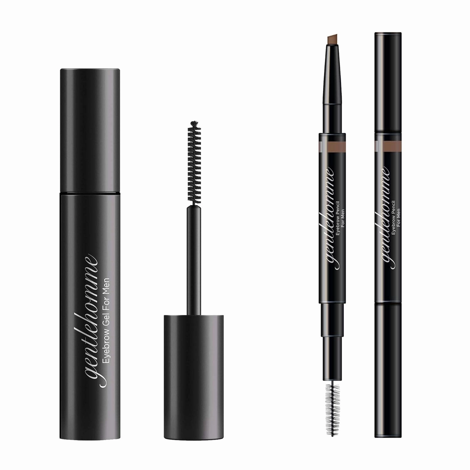 Eyebrow & Beard Pencil Light Brown for Men & Men's Clear Eyebrow Gel | 2 in 1 Brush & Brow Pencil | Clear Brow Setting Gel | Eyebrow Kit - 2 Count