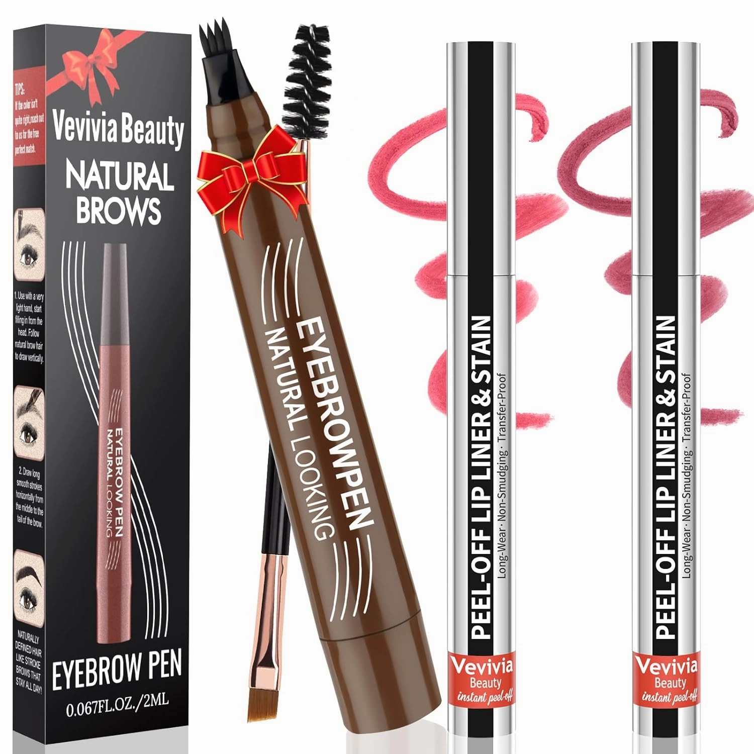 Eyebrow Pencil - Microblading Eyebrow Pen Waterproof 4 Fork Tip Multi-Used Eye Brow Pencils for Women Long-Lasting, Precise Natural Brow Magic Eyebrow Pencil with Hair Like Strokes，LightBrown