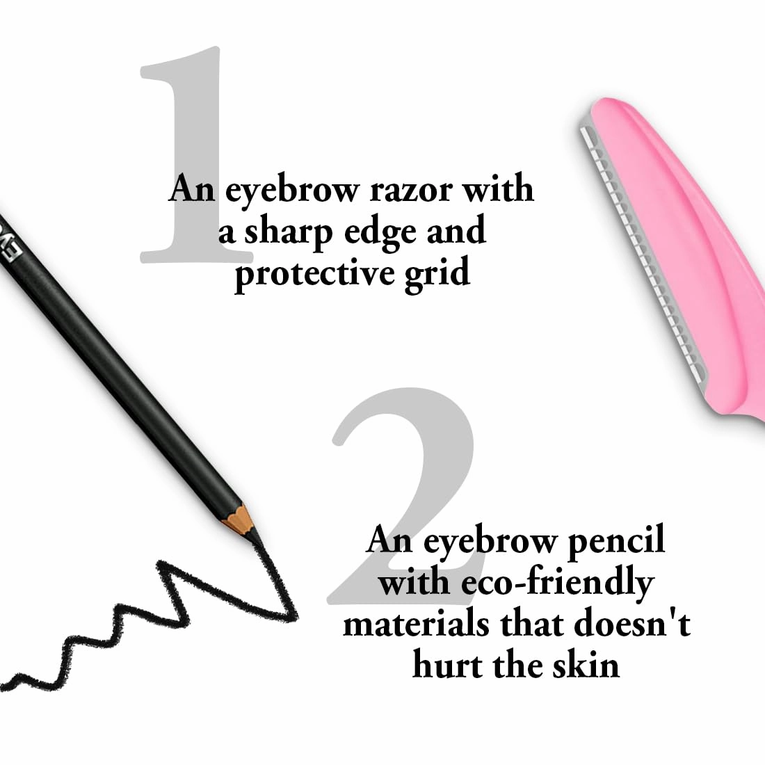 Eyebrow Pencil Set, Long Lasting, Waterproof, Fills Eyebrow Makeup, 【5-in-1】Eyebrow Pencil *1; Eyebrow Razor *1; Eyebrow Stencil *3, Light Brown #-0126042
