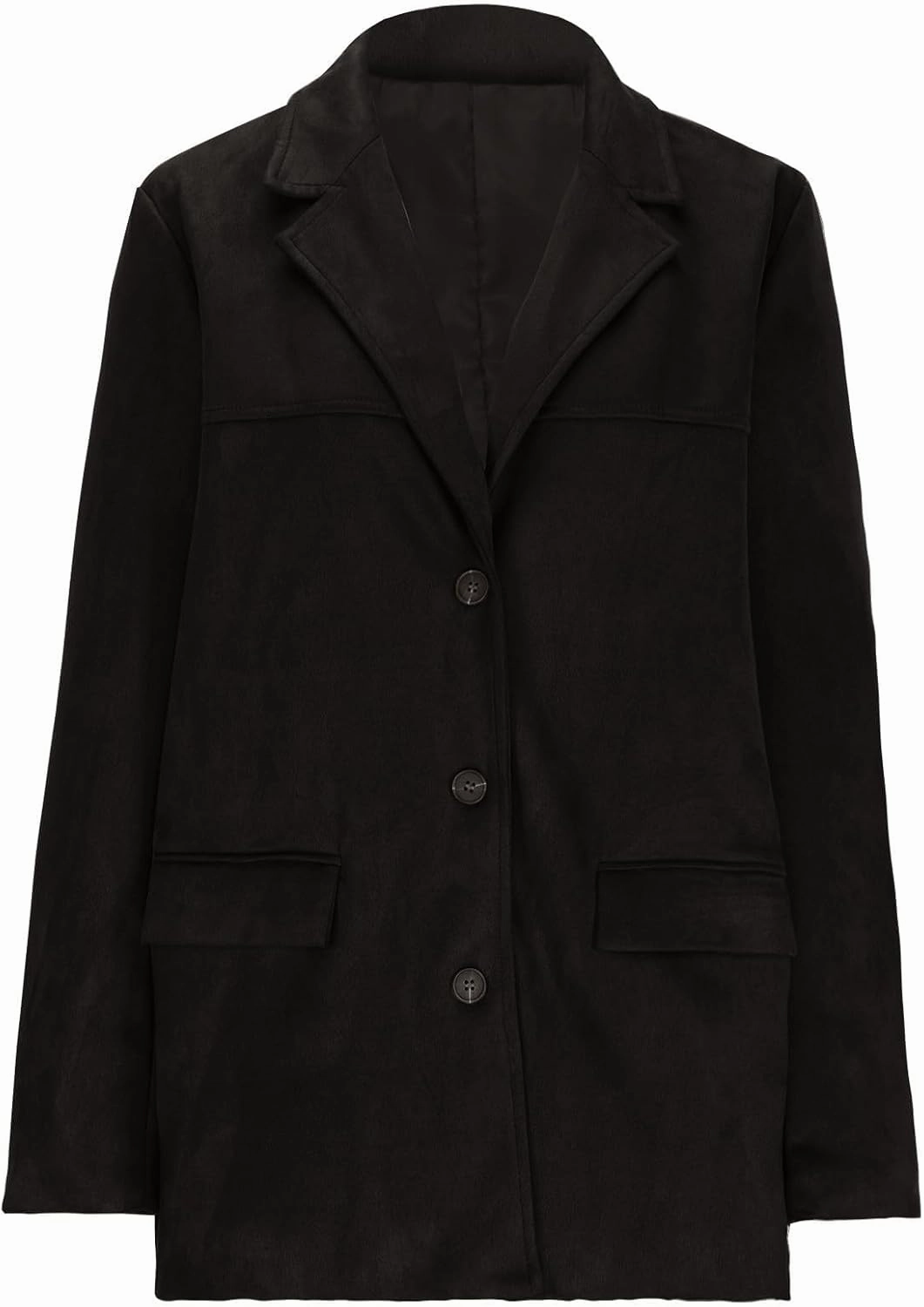 Fall Jackets for Women 2024 Trendy Suede Jacket Faux Leather Jacket Classic Lapel Blazers Aesthetic Oversized Blazer