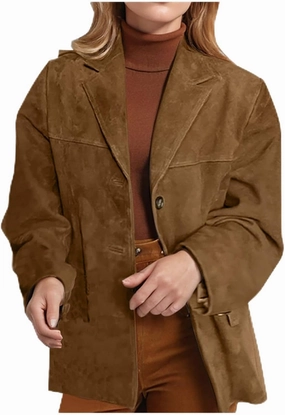 Fall Jackets for Women 2024 Trendy Suede Jacket Faux Leather Jacket Classic Lapel Blazers Aesthetic Oversized Blazer