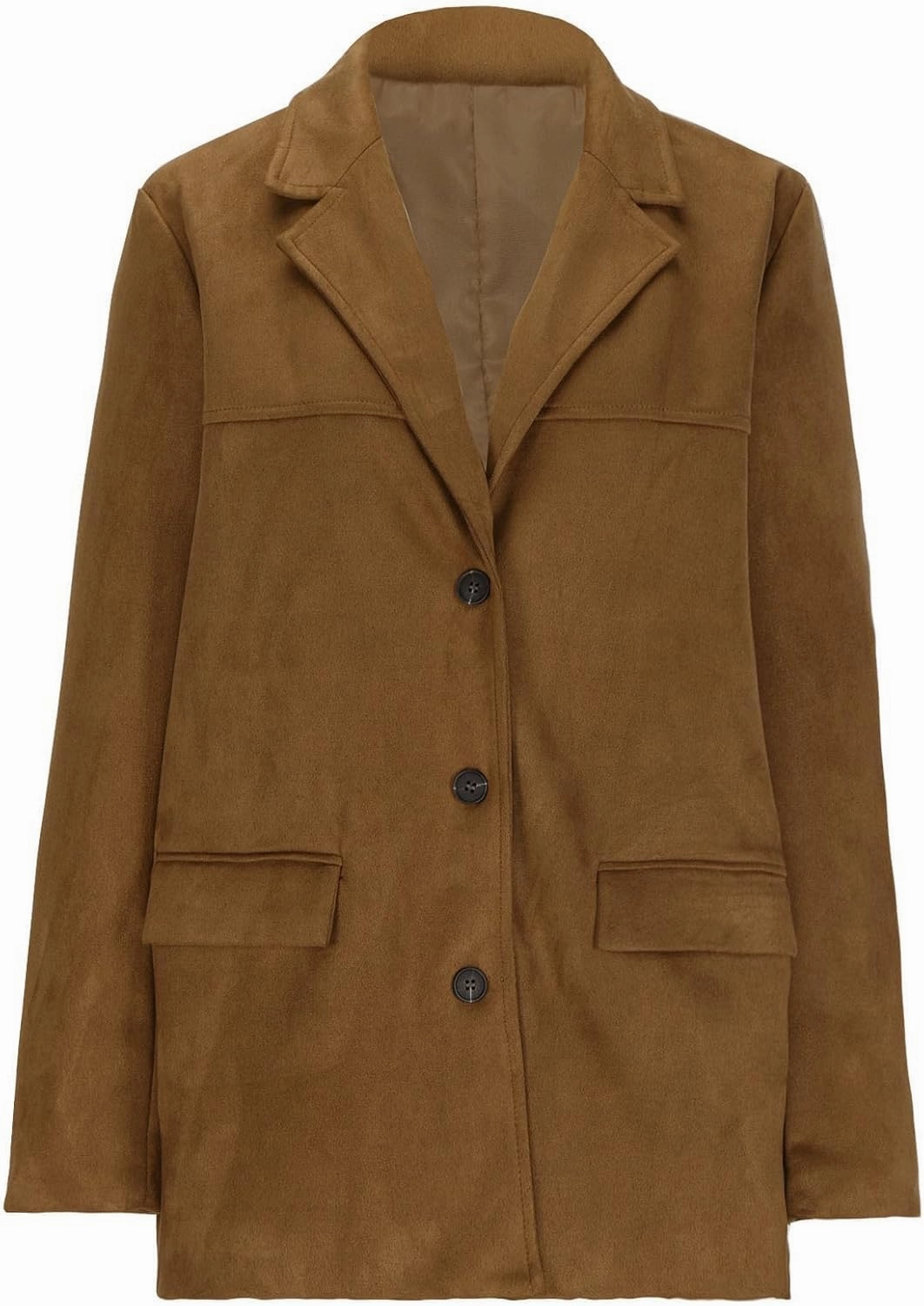Fall Jackets for Women 2024 Trendy Suede Jacket Faux Leather Jacket Classic Lapel Blazers Aesthetic Oversized Blazer