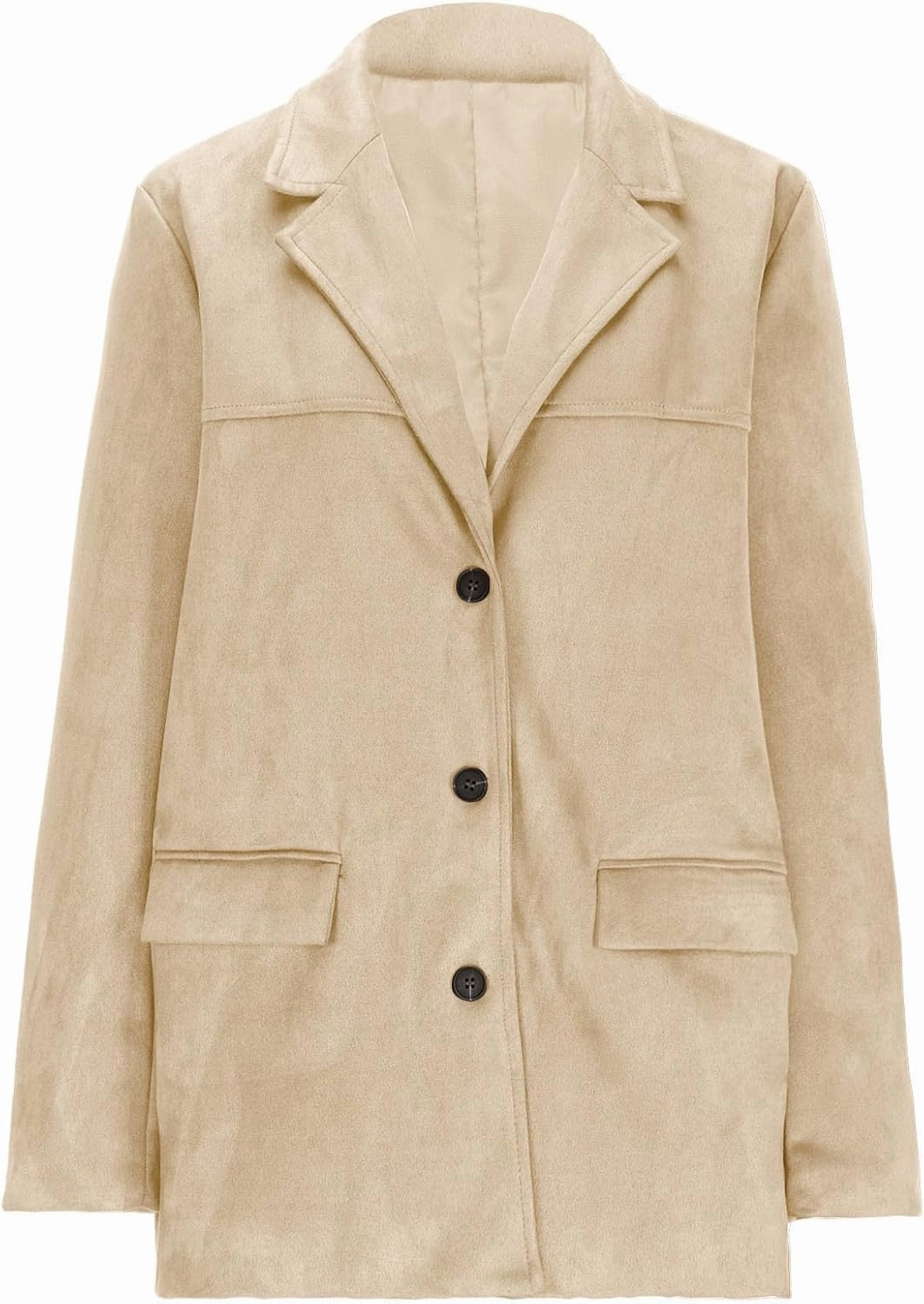 Fall Jackets for Women 2024 Trendy Suede Jacket Faux Leather Jacket Classic Lapel Blazers Aesthetic Oversized Blazer
