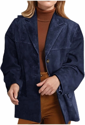 Fall Jackets for Women 2024 Trendy Suede Jacket Faux Leather Jacket Classic Lapel Blazers Aesthetic Oversized Blazer