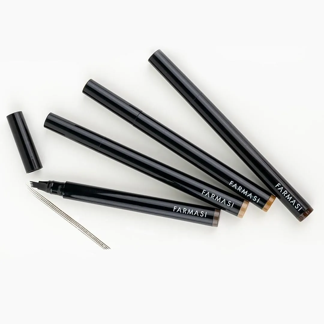 FARMASi Brown Eyebrow Microblading Pencil: Waterproof, Smudge-Proof, Long-Lasting Microblading Effect for Natural-Looking, Perfectly-Defined Brows Effortlessly and Stays on All Day (Light Brown)