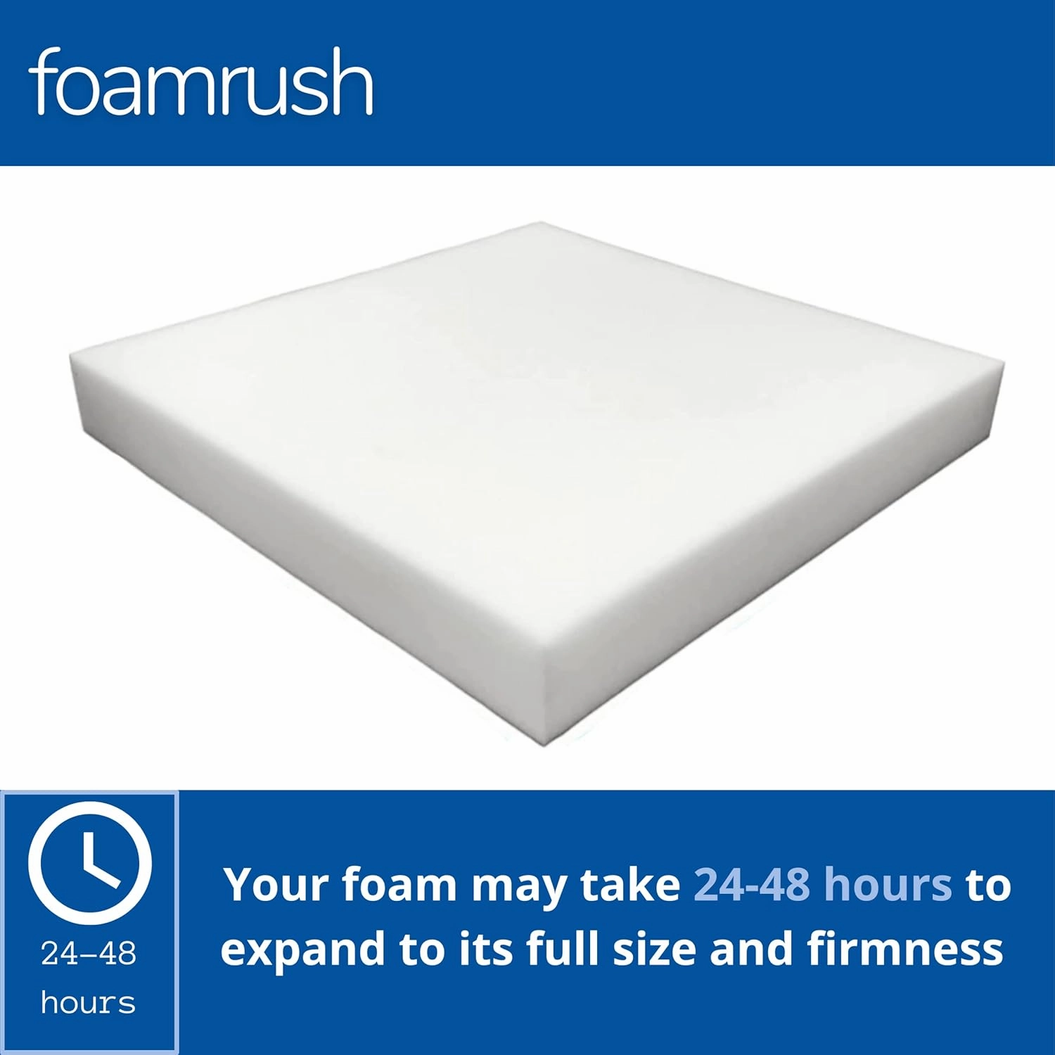 FoamRush 3" x 25" x 25" Upholstery Foam High Density Firm Soft Support (Chair Cushion Square Foam for Dining Chairs, Wheelchair Seat Cushion Replacement)