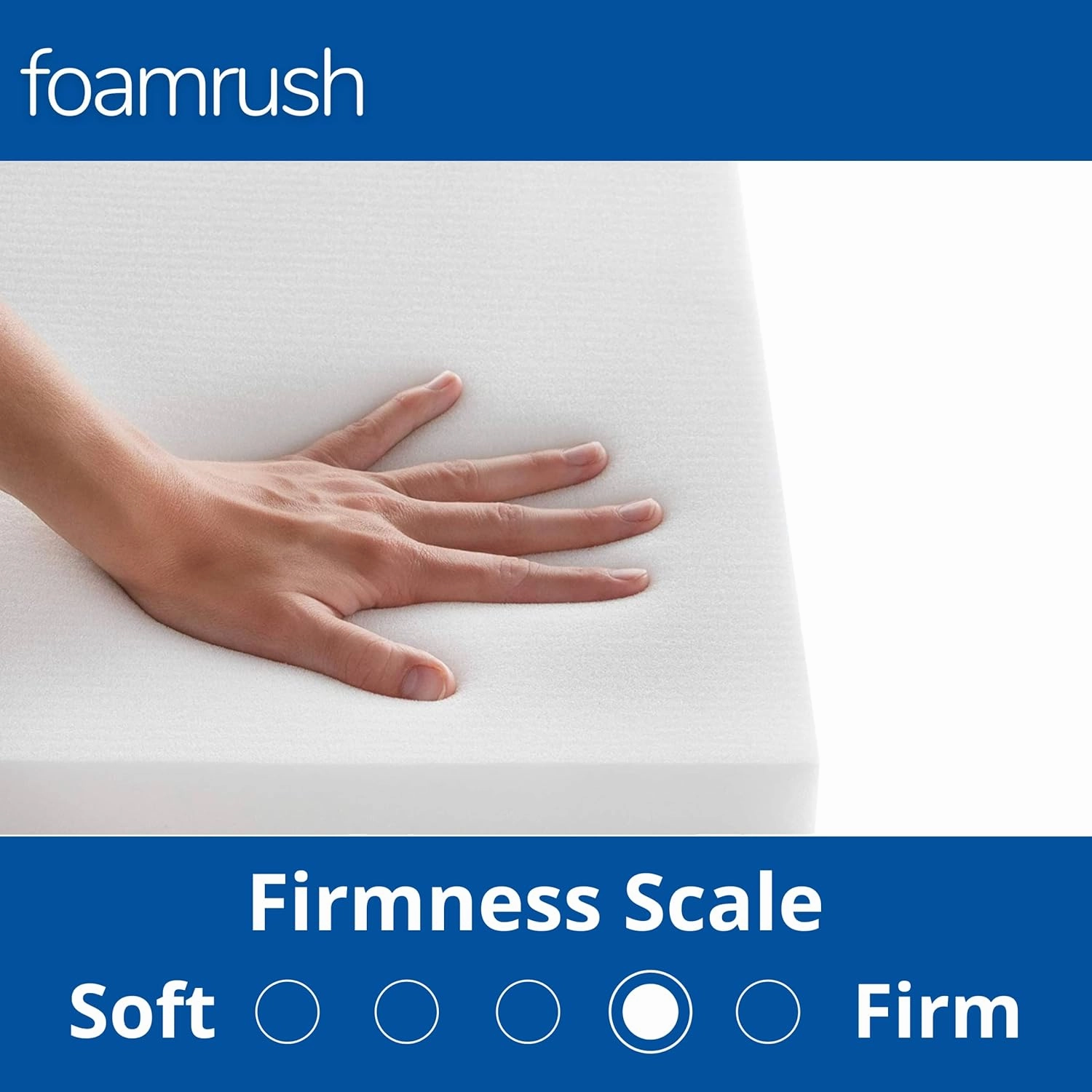 FoamRush 3" x 25" x 25" Upholstery Foam High Density Firm Soft Support (Chair Cushion Square Foam for Dining Chairs, Wheelchair Seat Cushion Replacement)