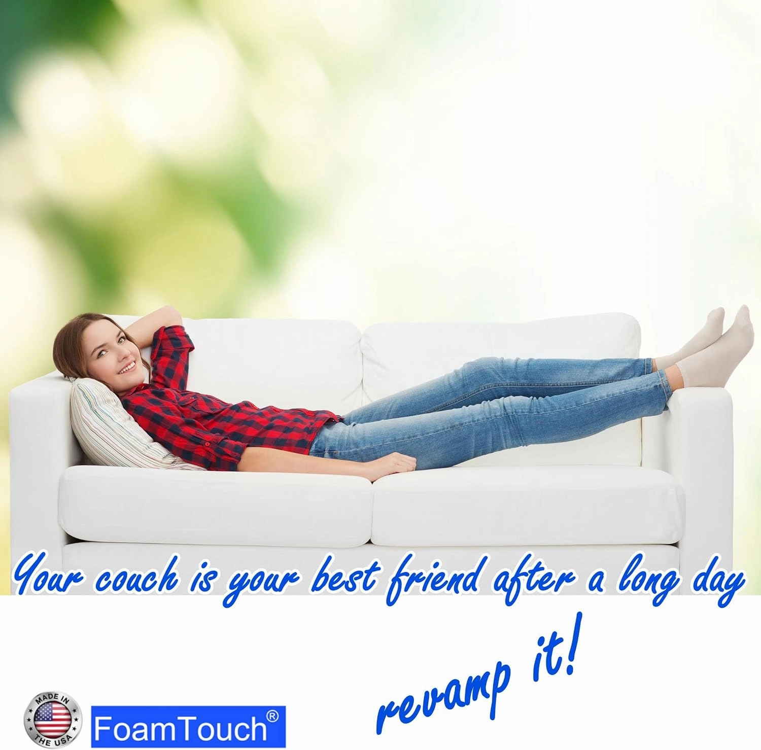 FoamTouch High Density 3" Height x 22" Width x 22" Length Upholstery Foam
