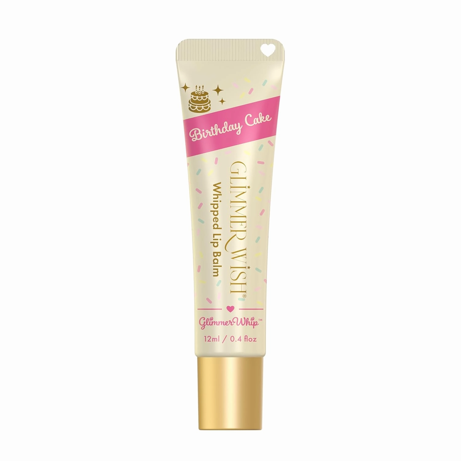 Glimmer Whip Hydrating Lip Balm – Moisturizing Care with Organic Castor Oil, Jojoba Oil, Shea Butter, Cocoa Butter – Nourishing Treatment, Lip Products, Vegan and Non-toxic (Birthday Cake)