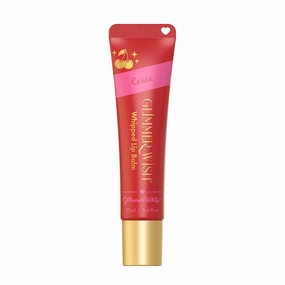 Glimmer Whip Hydrating Lip Balm – Moisturizing Care with Organic Castor Oil, Jojoba Oil, Shea Butter, Cocoa Butter – Nourishing Treatment, Lip Products, Vegan and Non-toxic (Cerise)