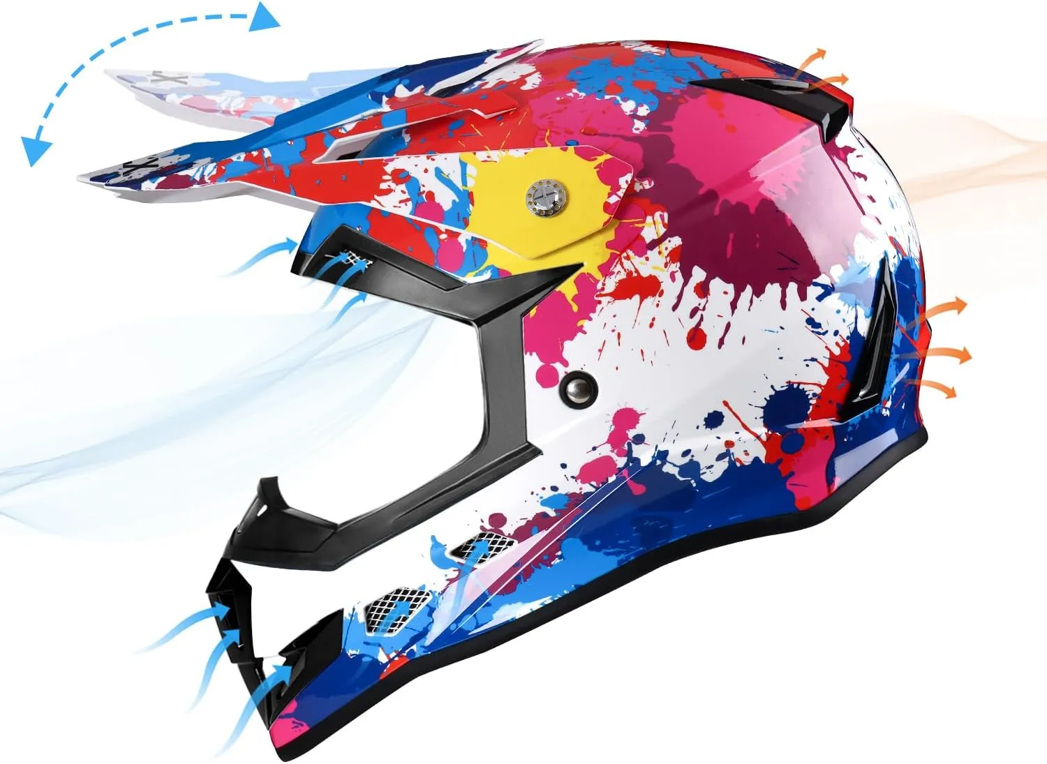 GLX GX623 Youth ATV/Dirt Bike Helmet Combo - Graffiti, Medium - DOT